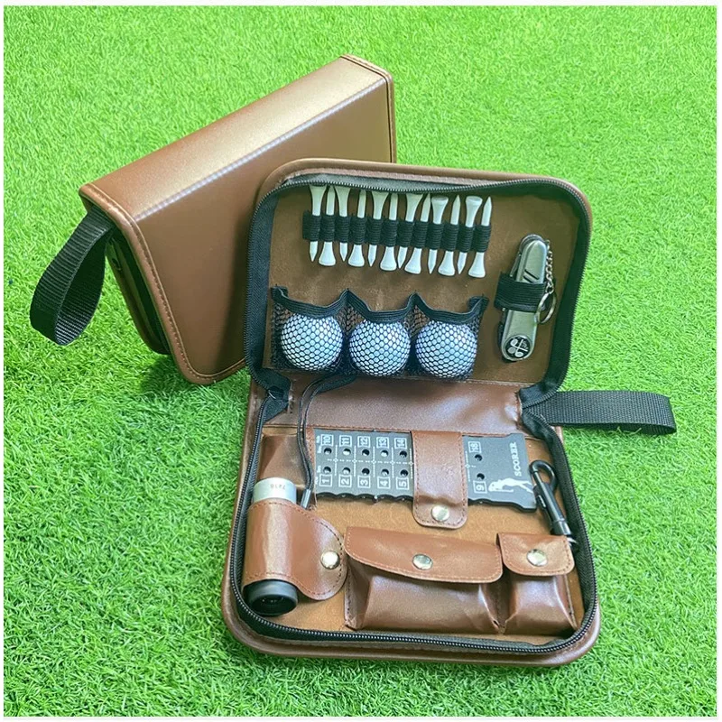 

Golf Kit Golf Accessory Kit Easy To Carry Multifunctional Large Capacity Storage Leather Bag Portable Storage Is Compact Small