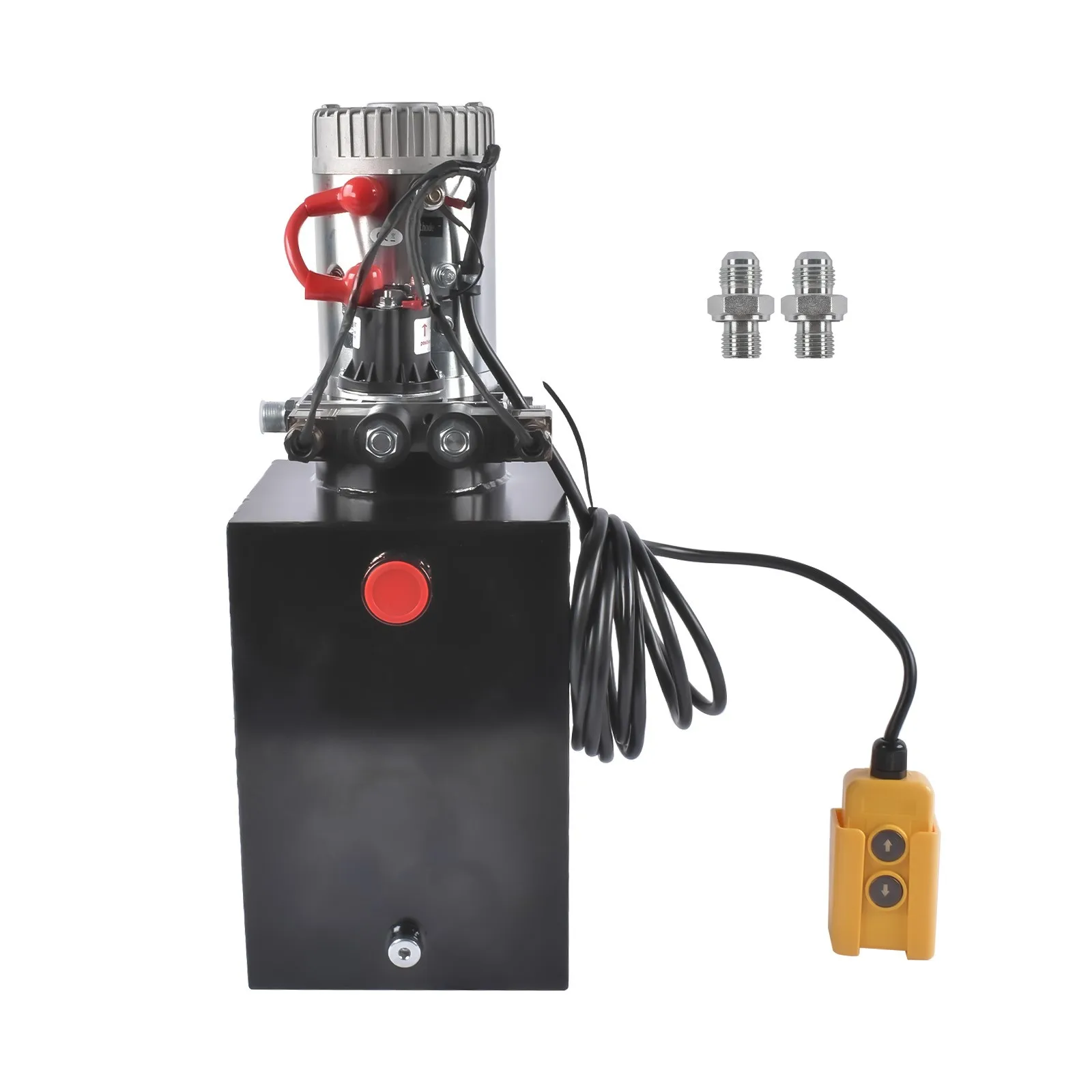 

AP03 12V DC Hydraulic Pump Power Unit,2GPM Flow Rate,12 Quart Metal Reservoir,3200 PSI Max Pressure,6 Ports for Dump Trailers
