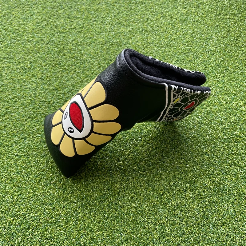 Şanslı ayçiçeği Golf Woods Headcovers sürücü Fairway atıcı için kapakları 135H kulüpleri Set kafaları PU deri Unisex