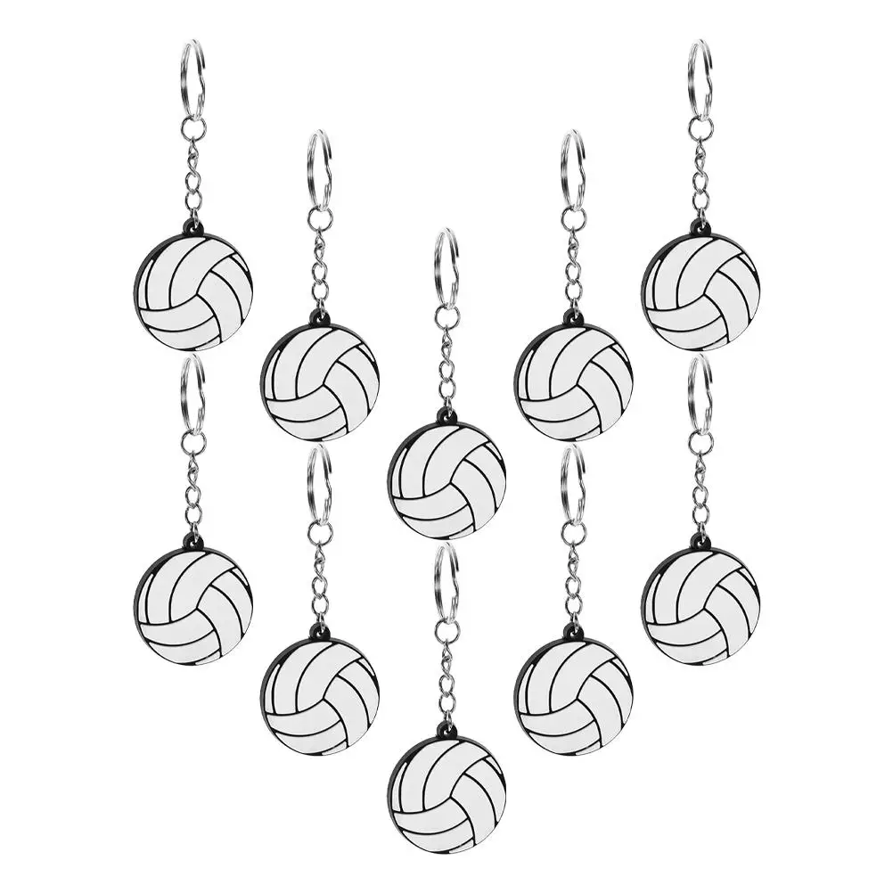 

10 Pcs PVC Keychain DIY Accessories Mini Children Volleyball Compact Bag Pendant Adorable