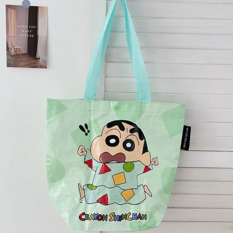Crayon Shin-chan dessin animé toile sac à déjeuner Anime Portable école bureau Bento boîte mignon enfants adulte isolé déjeuner fourre-tout sac