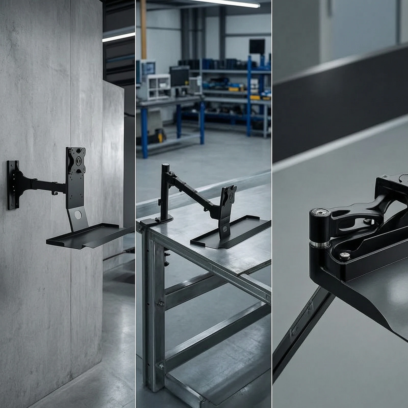 Monitor Arm with Keyboard Tray Adjustable Monitor Bracket with Keyboard Tray Space-Saving Articulating for Operators