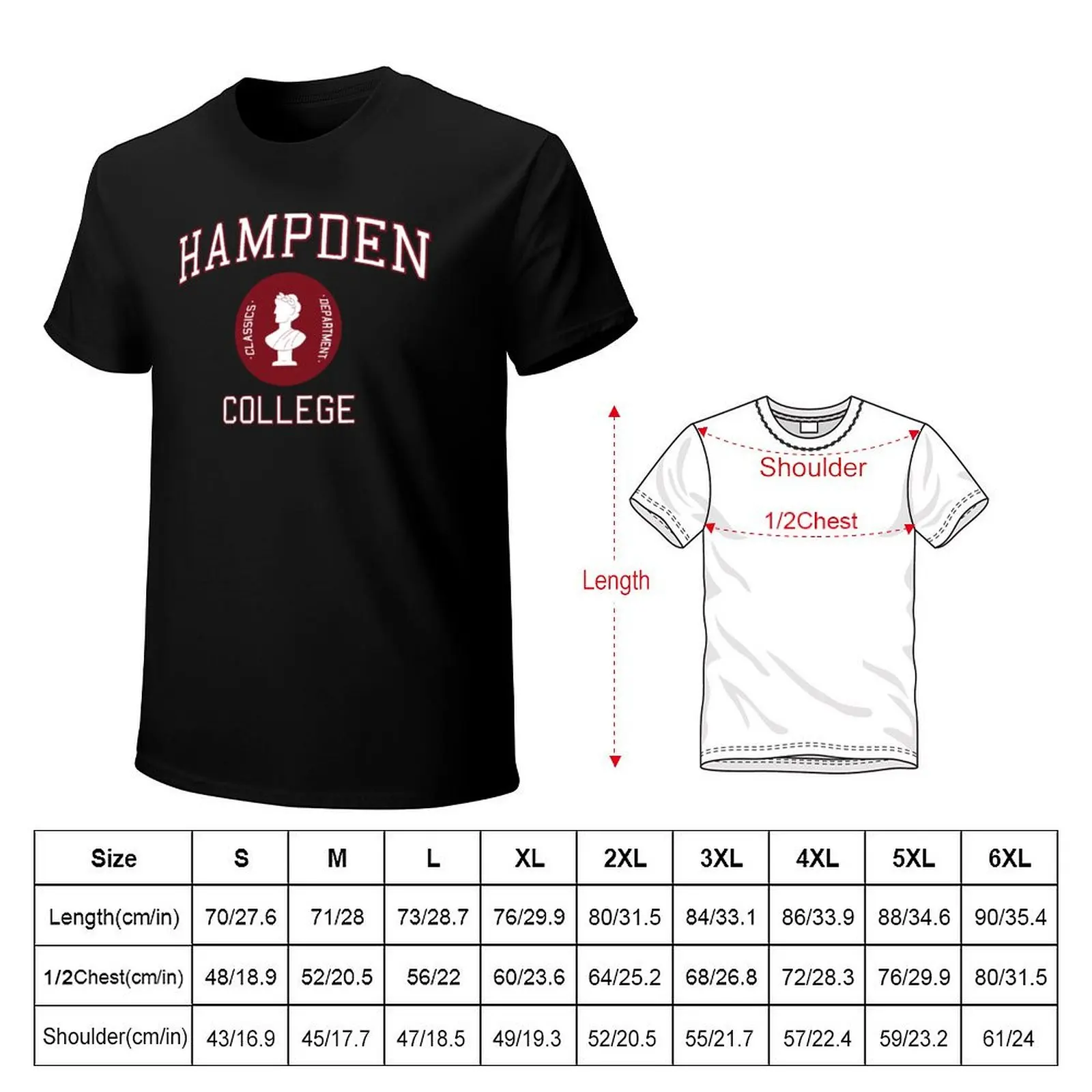 Hampden College Vermont The Secret History T-Shirt Gym Wear Breathable Short Sleeve Tee