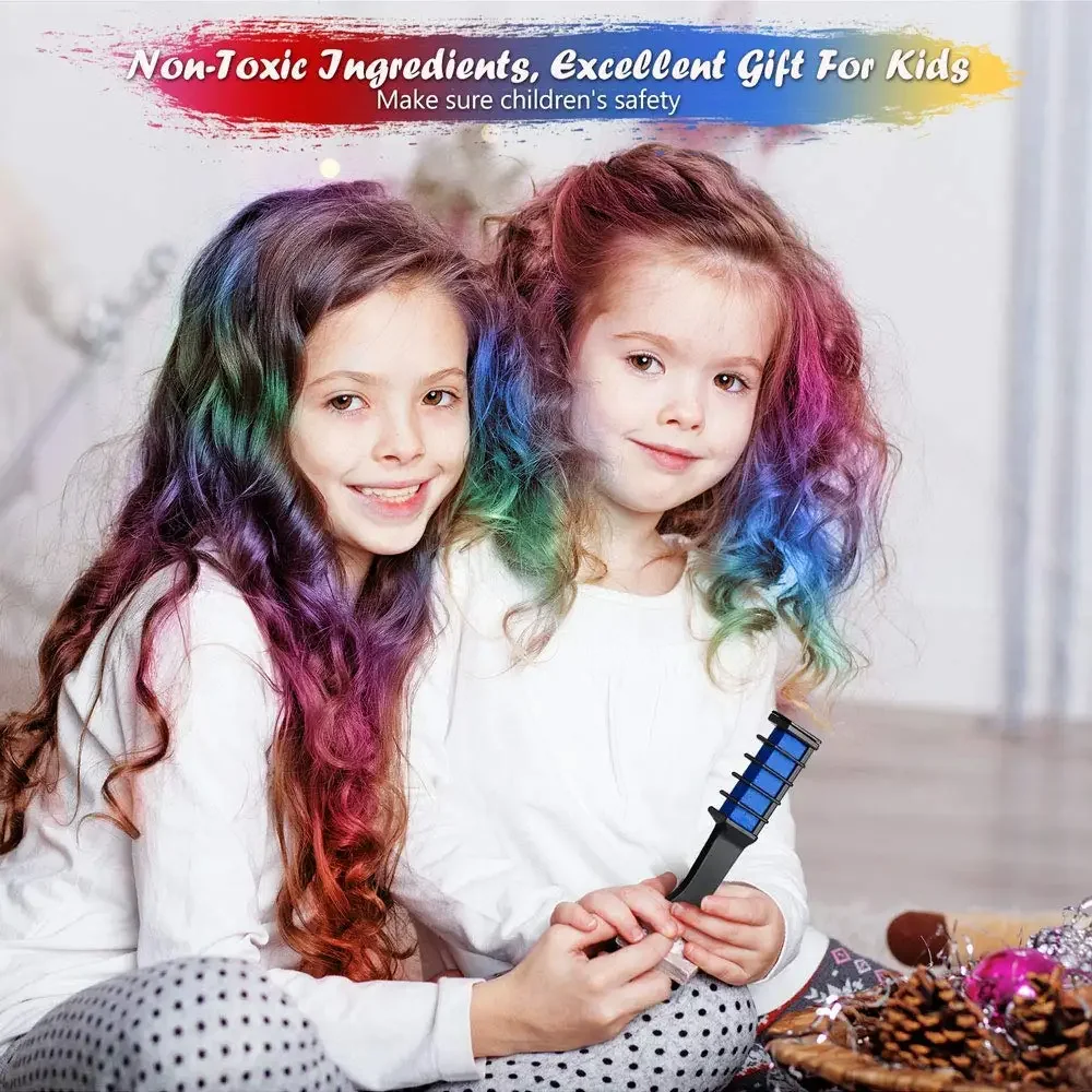 New Hair Chalk Comb Temporary Hair Color Dye for Girls Washable Hair Chalk for Kids Birthday Cosplay Gift