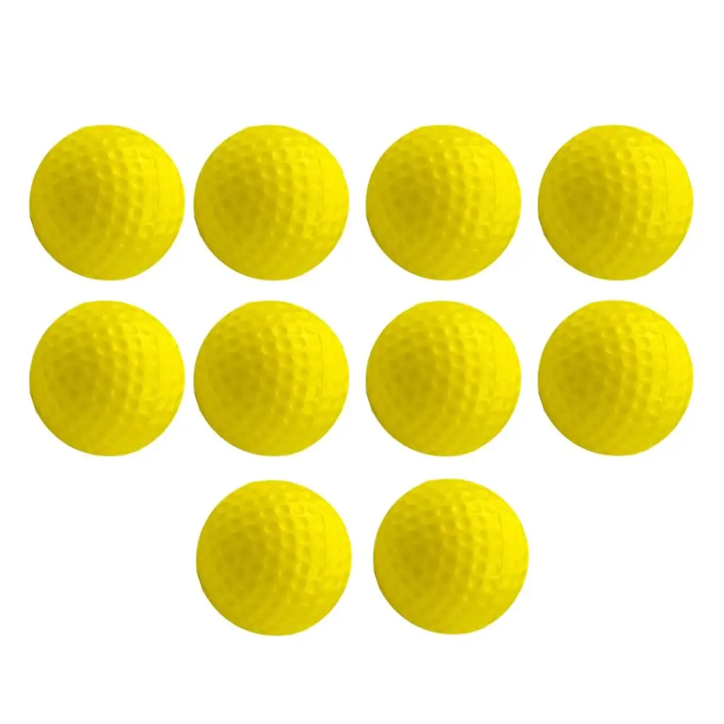 10-delige golftrainingsbal, elastisch geel, trainingshulpmiddel voor beginners