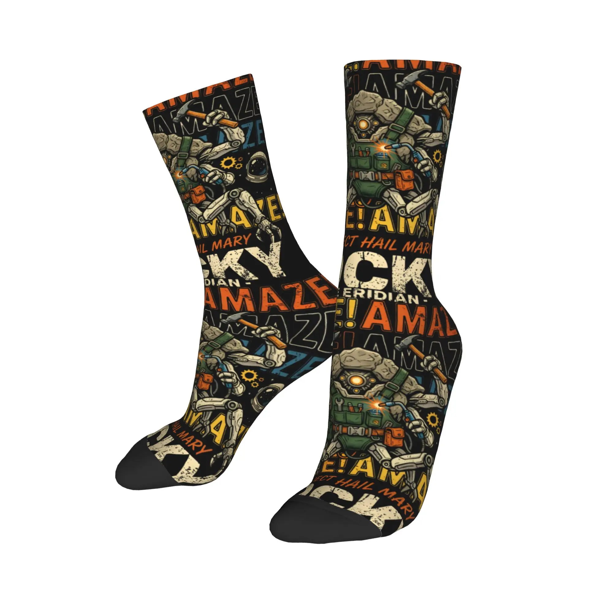 Winter Warm Funny Women Men Rocky Amaze Project Hail Mary Sci Fi Socks  Non-slip Skateboard Socks