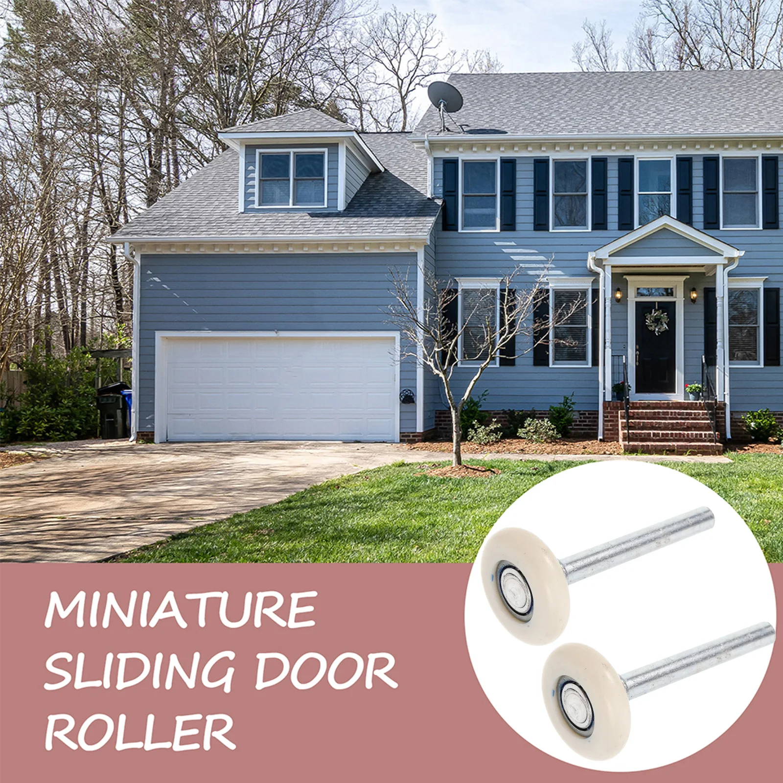 

6pcs Nylon Garage Door Rollers Quiet Smooth Replacement Wheels Stem Hardware Accessories Track Stability Bearings Compact