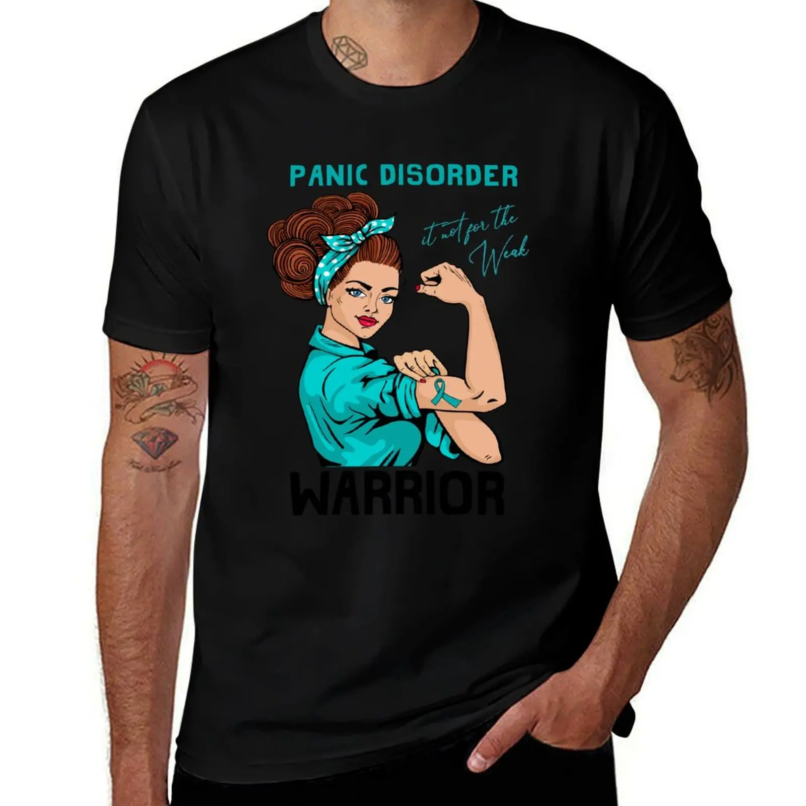 

PANIC DISORDER Warrior It's Not For The Weak T-Shirt Retro Style Print Casual Top