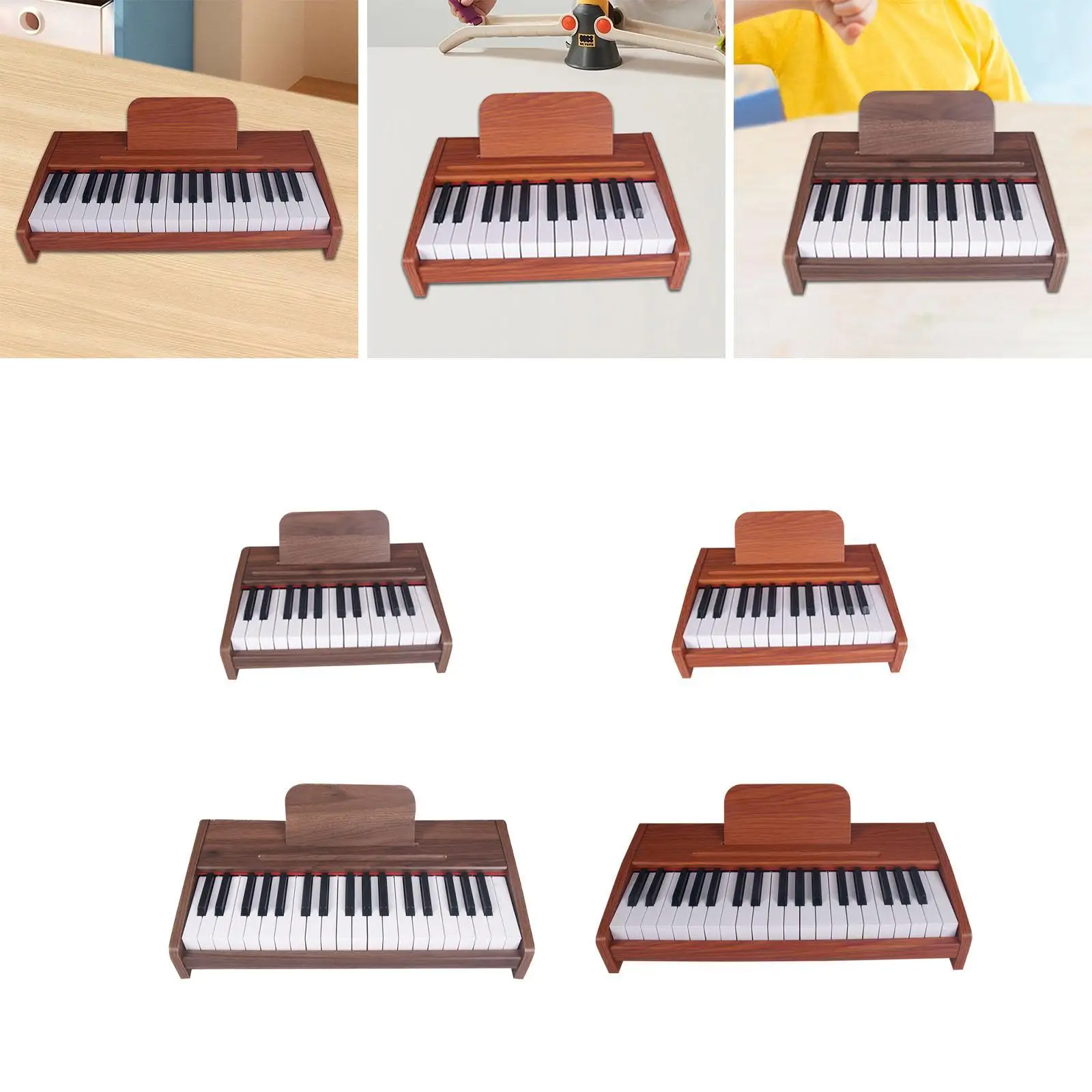 Imagem -03 - Brinquedo Musical Educativo Portátil de Madeira para Crianças Teclado Piano Infantil Piano Didático Brinquedo Eletrônico