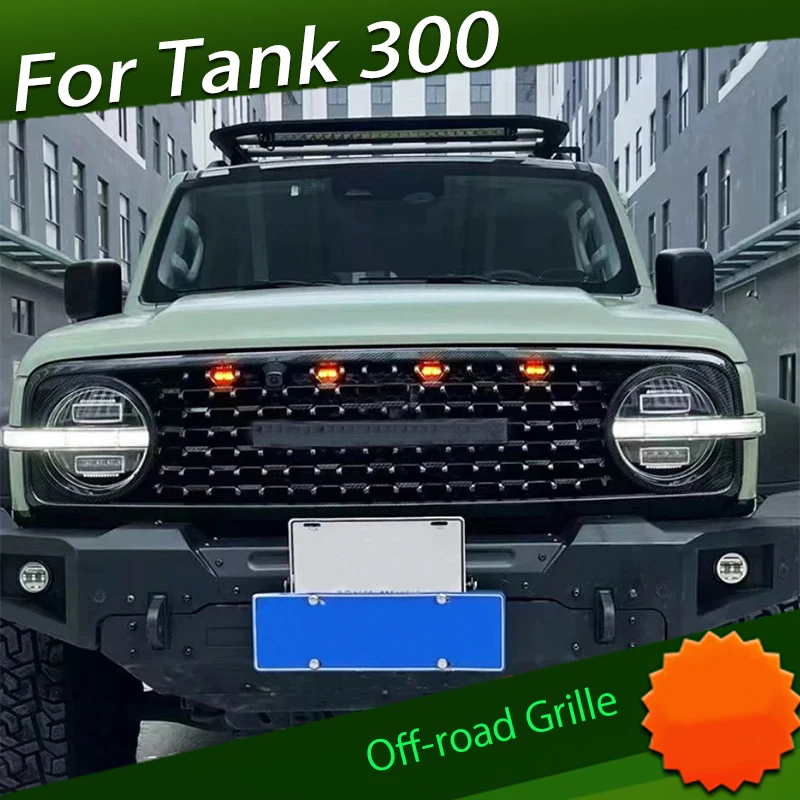 

High Quality ABS Off-road Grille Fit for Tank 300 Retrofit Land Rover Defender Grille Pieces Grille Off-road Car Exterior Trim