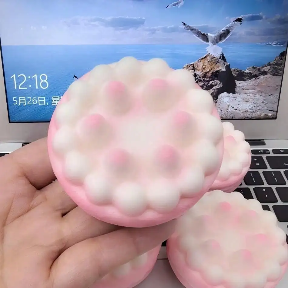 1pc Strawberry Cream Cake Squishy Fidget Toy, Super Slow Rising Soft Stress Relief Squeeze Toy, Mini Desktop Ornament Home