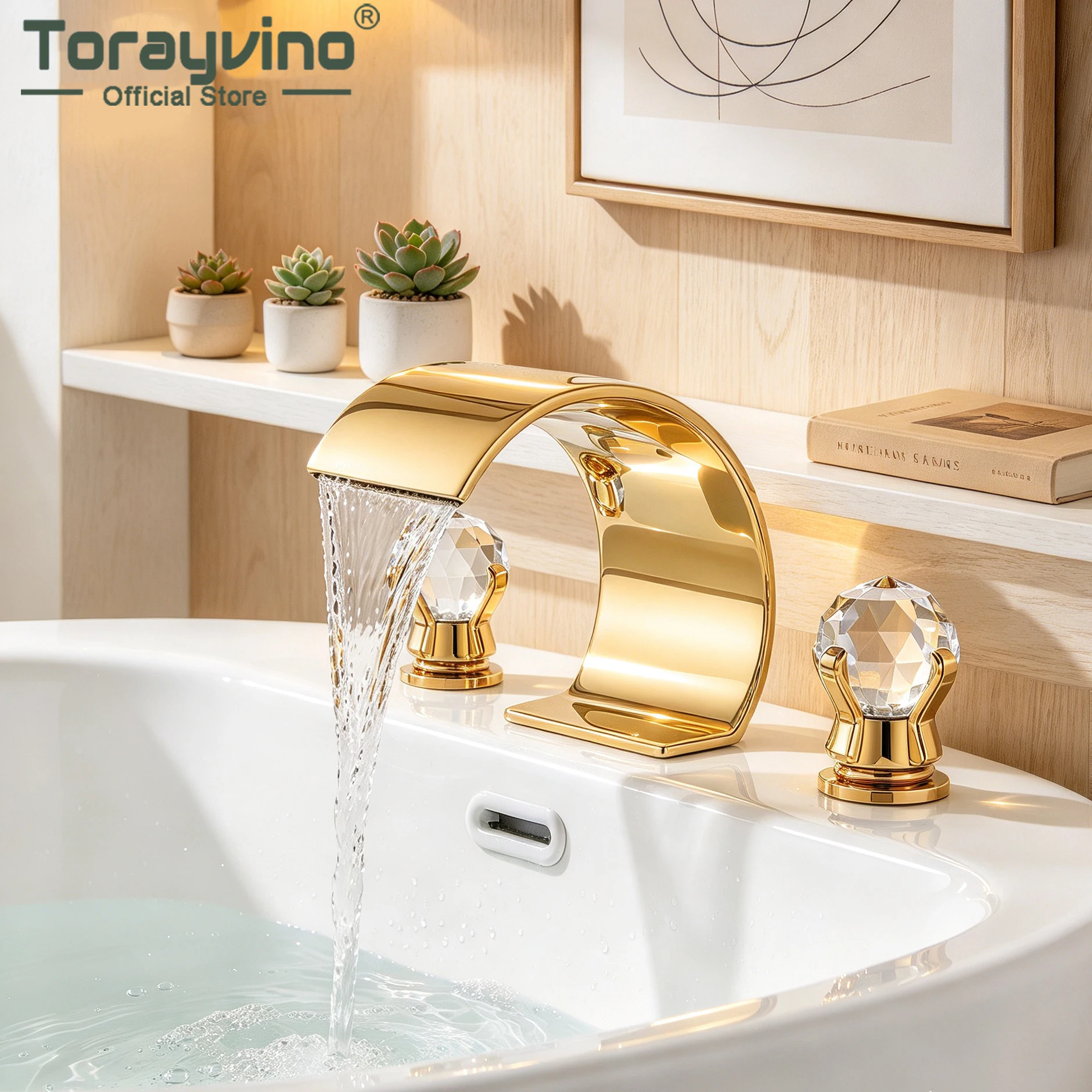 Basin Mixer Tap - Torayvino – luksusowy, złoty zestaw kranów
