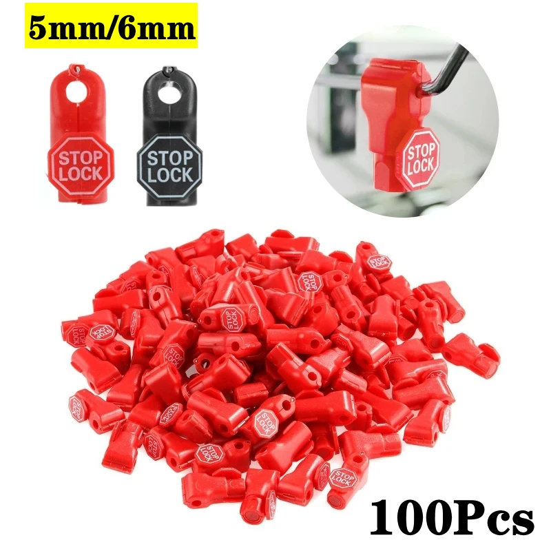 100PCS 5mm/6mm Supermarket Commodity Loss Prevention Security Lock Retail Shop Peg Hook Stop Lock Pegboard Hook Security Hook