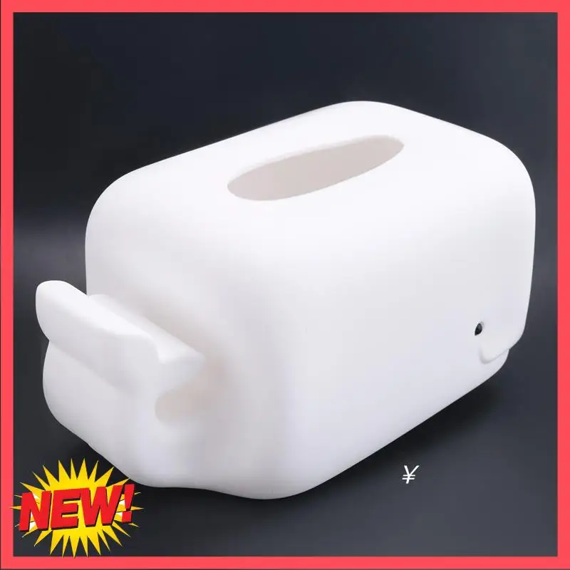

B17C Silicone Tissue Box Phone Holder Kitchen Bathroom Home Office Storage Boxes Desktop Napkin Holder Dispenser Case