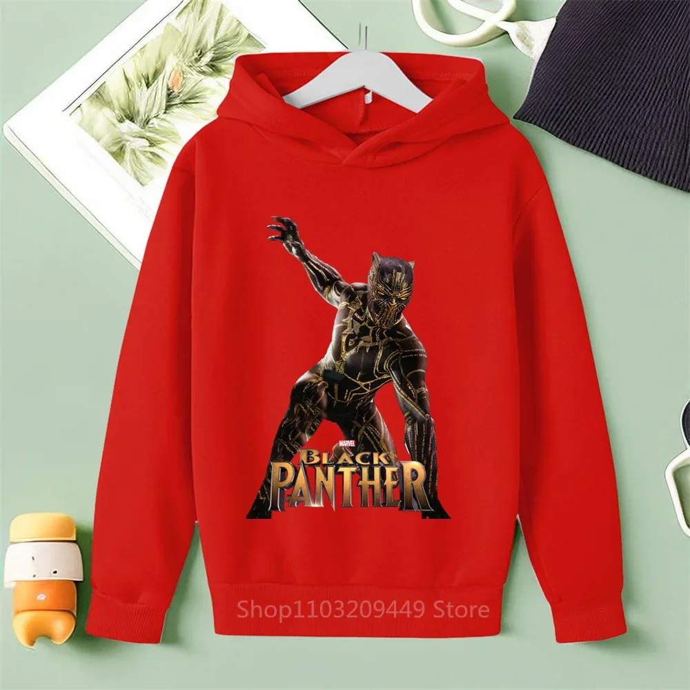 New Marvel Super Hero Black Panther Hooded The Avengers children Sweatshirt kid Hoodies Harajuku fleece Autumn Pullover Cloth