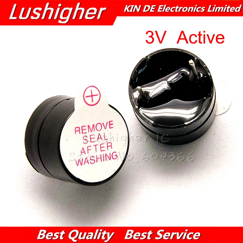 10pcs 3V Active Buzzer Magnetic Long Continous Beep Tone 12*9.5mm