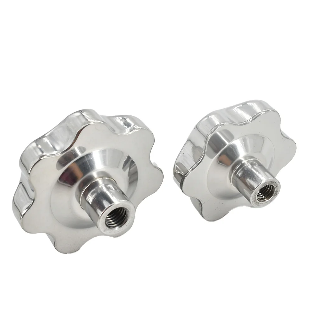 M6 M8 M10 M12 Female Thread Knob Handles Star Shaped  Clamping Nuts Knobs Plum Hand Wheel 1-3Pcs Fasten Nut 304 Stainless Steel