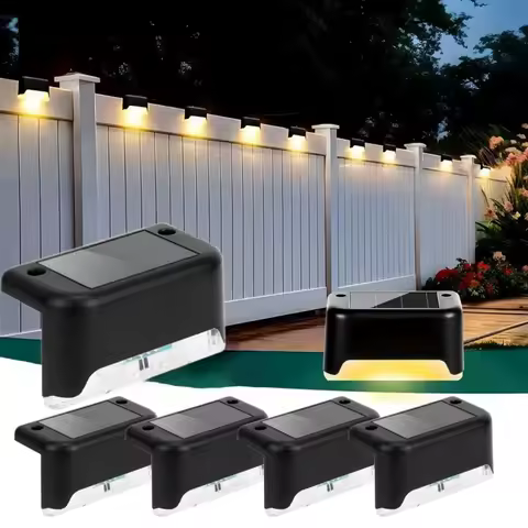 1/4 Pack Outdoor Step Lights Waterproof Led Solar Lamp for Stairs Railing Step Fence Yard Patio and Pathway Solar Deck Lights