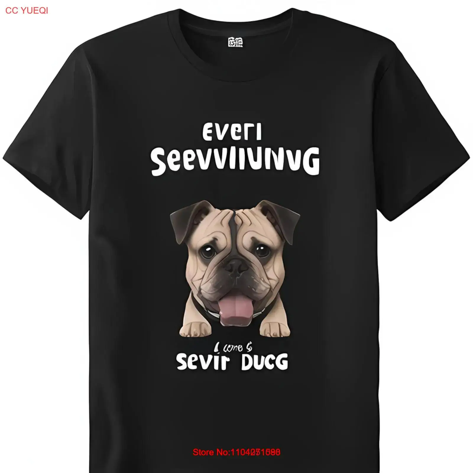 Adorable Pug Graphic Black T-Shirt Every Seeviluvuv & I Come in Peace