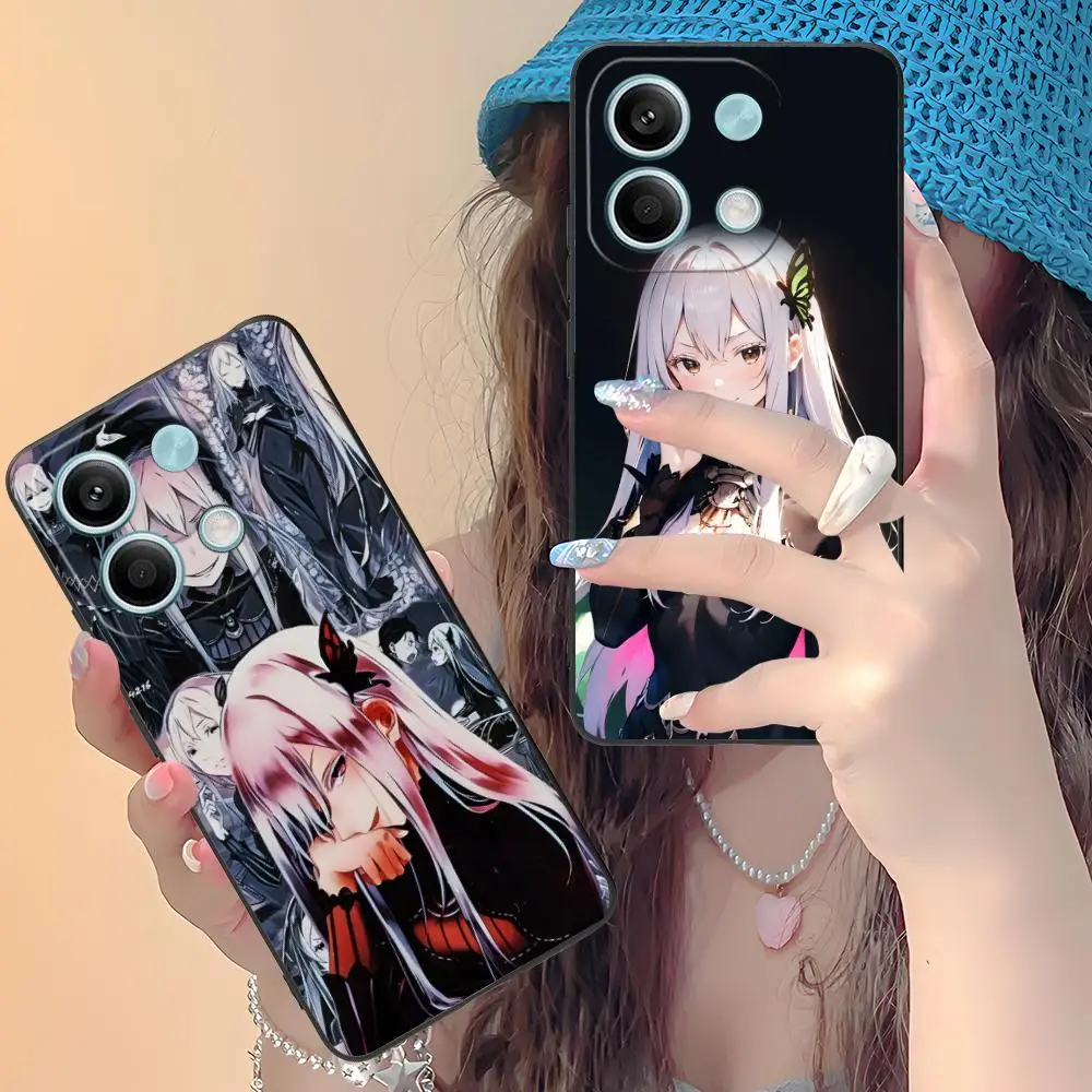 ReZero Echidna Mobile Phone Case for Xiaomi Redmi 14 13 12 A5 3 2 1 C Plus 4G 5G Colour Printing Cover Pretty Luxury Cellphones