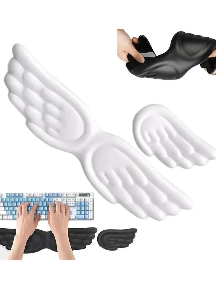 Repose-poignet pour clavier et souris mécanique, aile d'ange, mousse à mémoire de forme, coussin de Support, Support de poignet pour ordinateur portable, saisie