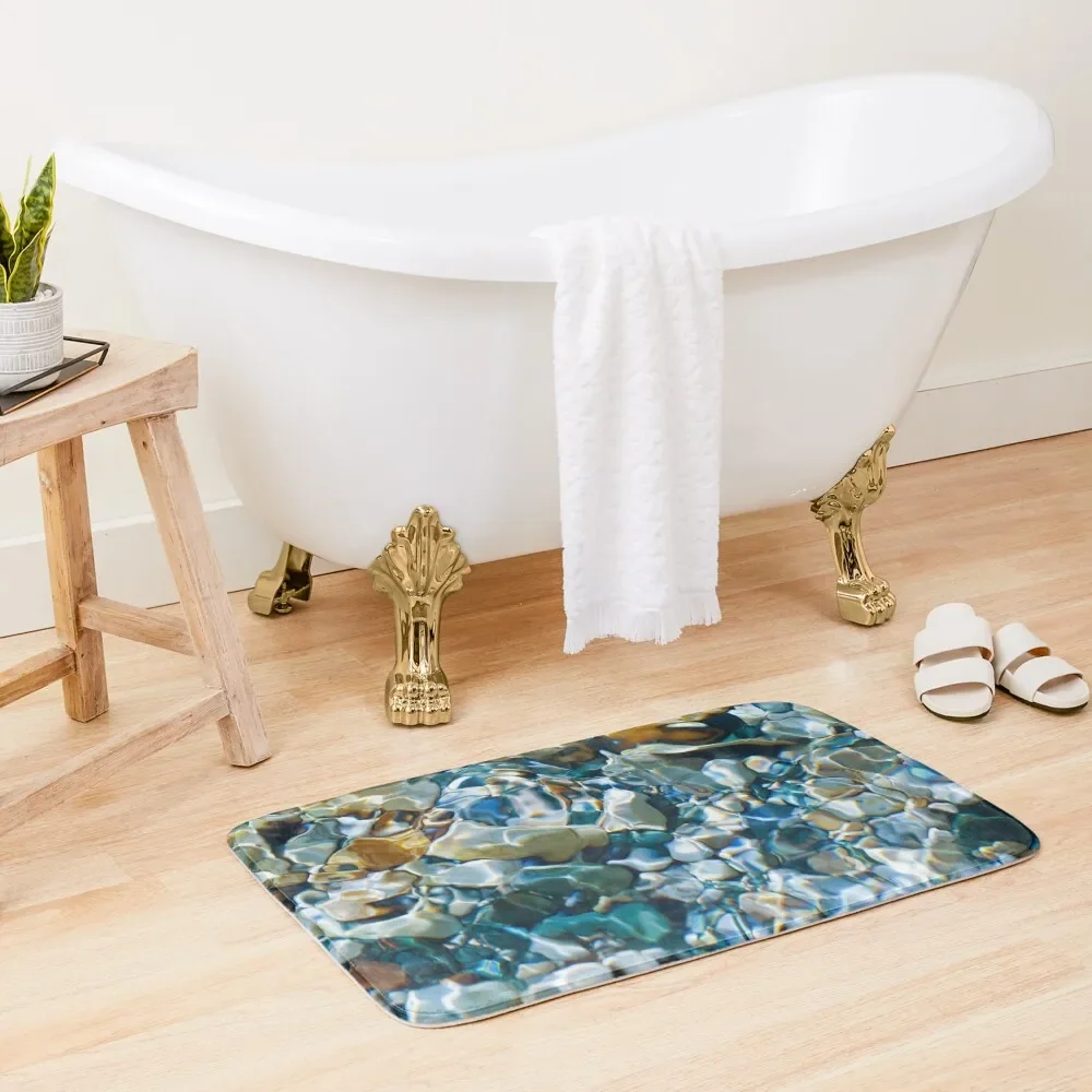

Crystal clear water pebbles Bath Mat Absorbent Carpet For Bathroom Things For Bathroom Slip-Resistant Mat