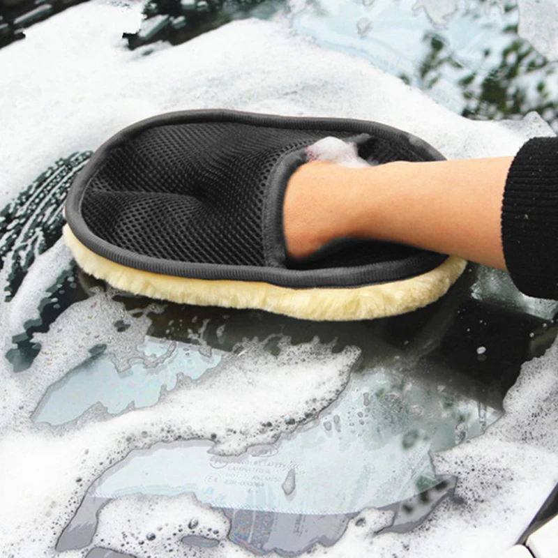 

Microfiber Wool Soft Auto Car Washing Glove Cleaning Car Glove Wash Care Tools