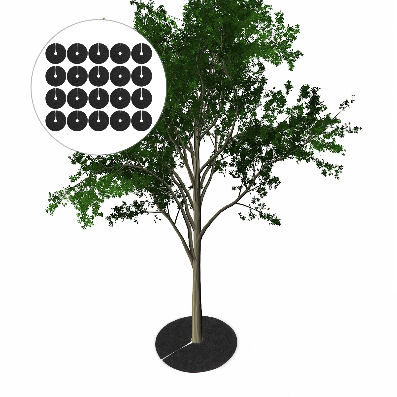 

20pcs Orchard Weeding Cloth Non-Woven Thickened Garden Ground Cover For Flowers Plants Tree Black 15Cm Outer 2Cm Inner Hole