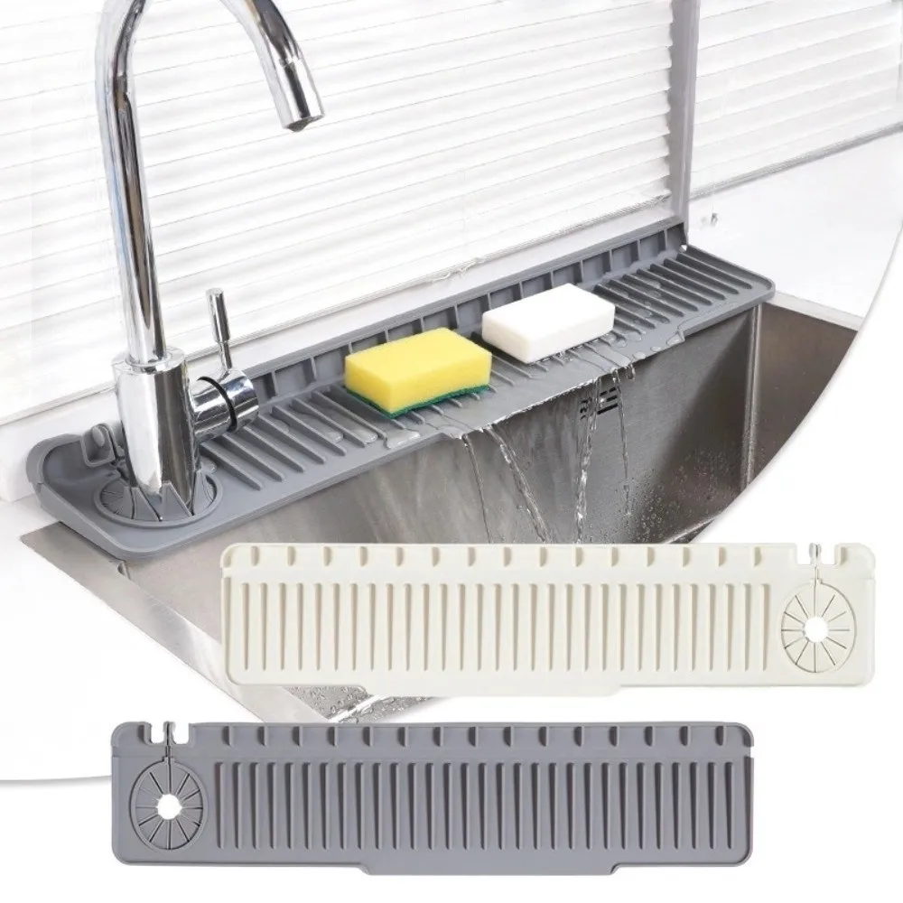 

Silicone Sink Splash Pad Non-Slip Single Side Faucet Drip Mat Large Size Countertop Protector Water Catcher Mat for Kitchen Sink