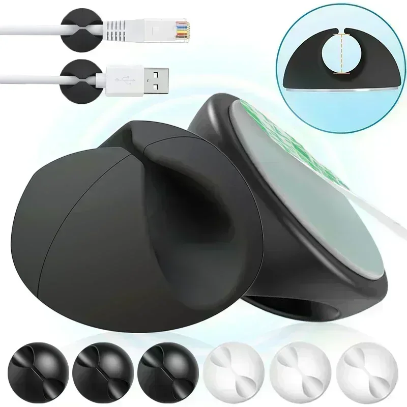 

Type-C USB Charging Cable Winder Organizer Silicone Cable Clips Desktop Wire Storage Charger Cord Holder Car Home Office