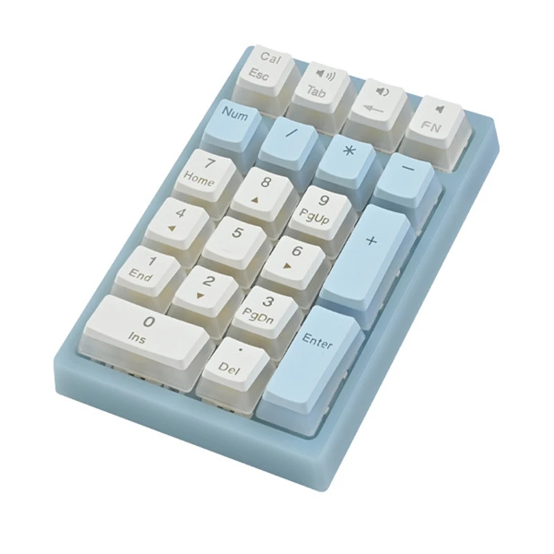 Wireless RGB Numeric Keyboard, Wireless Accounting and Finance Portable TYPE-C Interface Small Mechanical Keyboard-ABVP