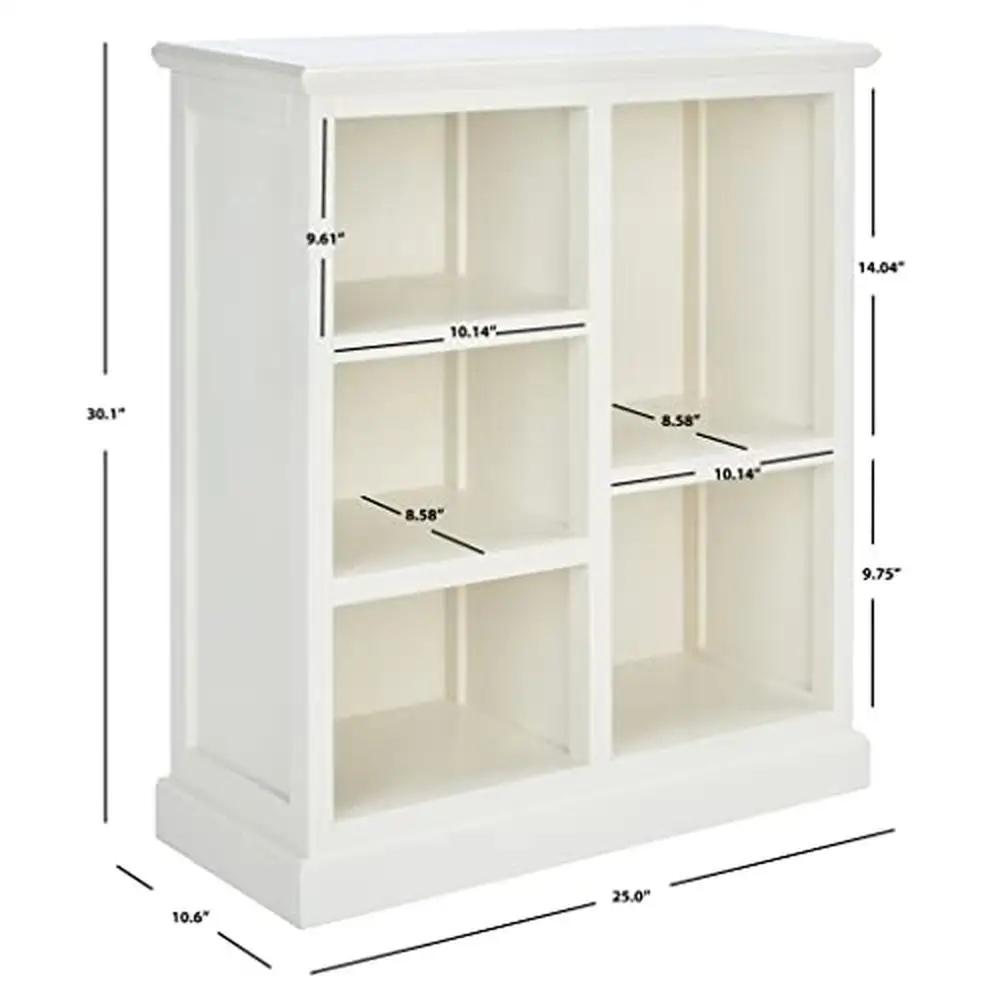 White 5-Shelf Bookcase Bedroom Living Room Study Fully Assembled Functional Storage Organizer Shelf Display Rack Magazines