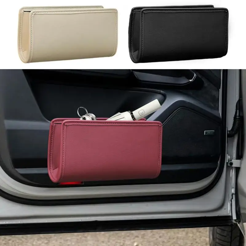 Car Rubbish Bin Car Rubbish Can Compact Storage Box Portable Seatback Door Hung Garbage Bag For Cars Trucks And RVs