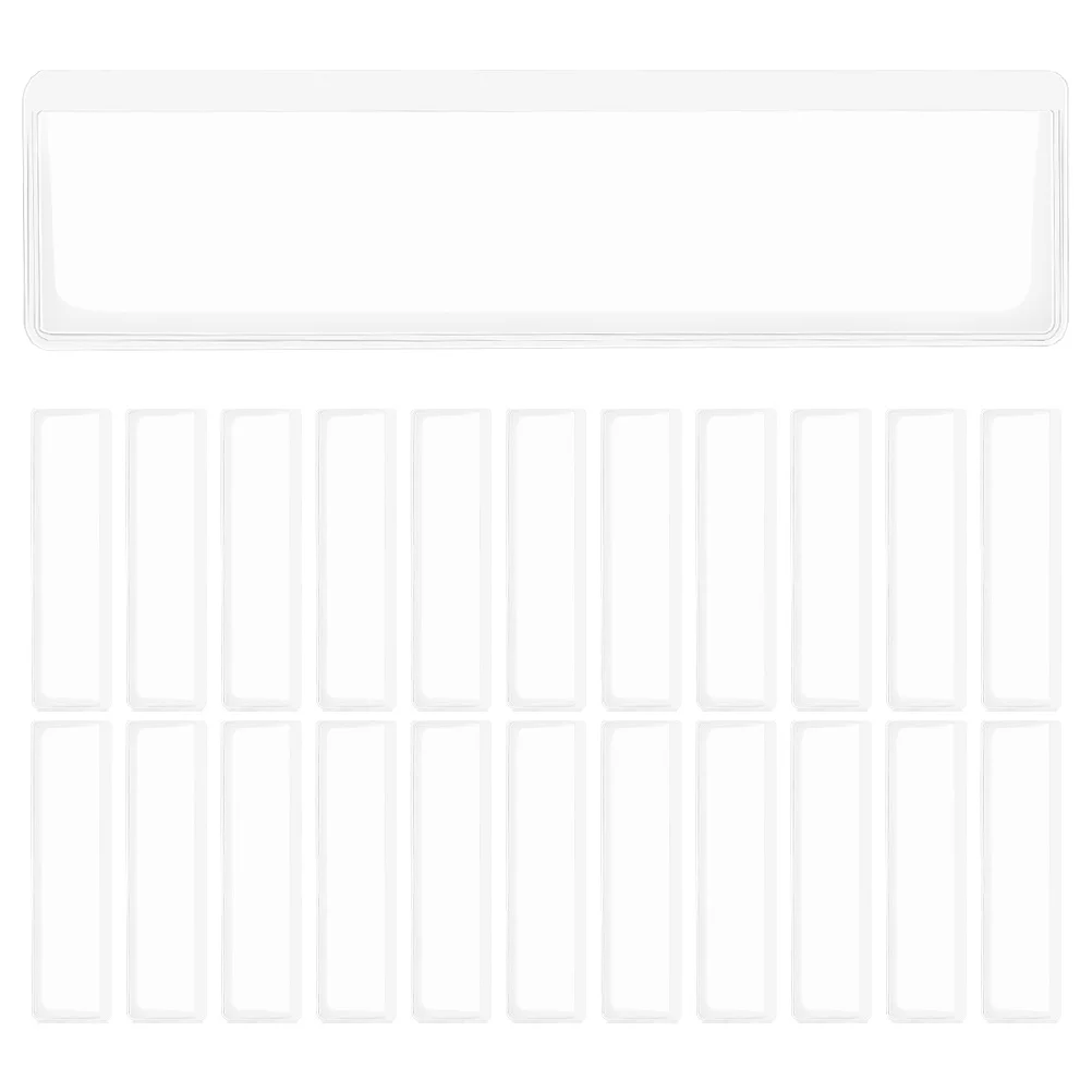 

50 шт. самоклеящиеся прозрачные карманы для этикеток, прозрачные держатели для карточек для офиса, школьные контейнеры для хранения, полки, ящики, органайзер