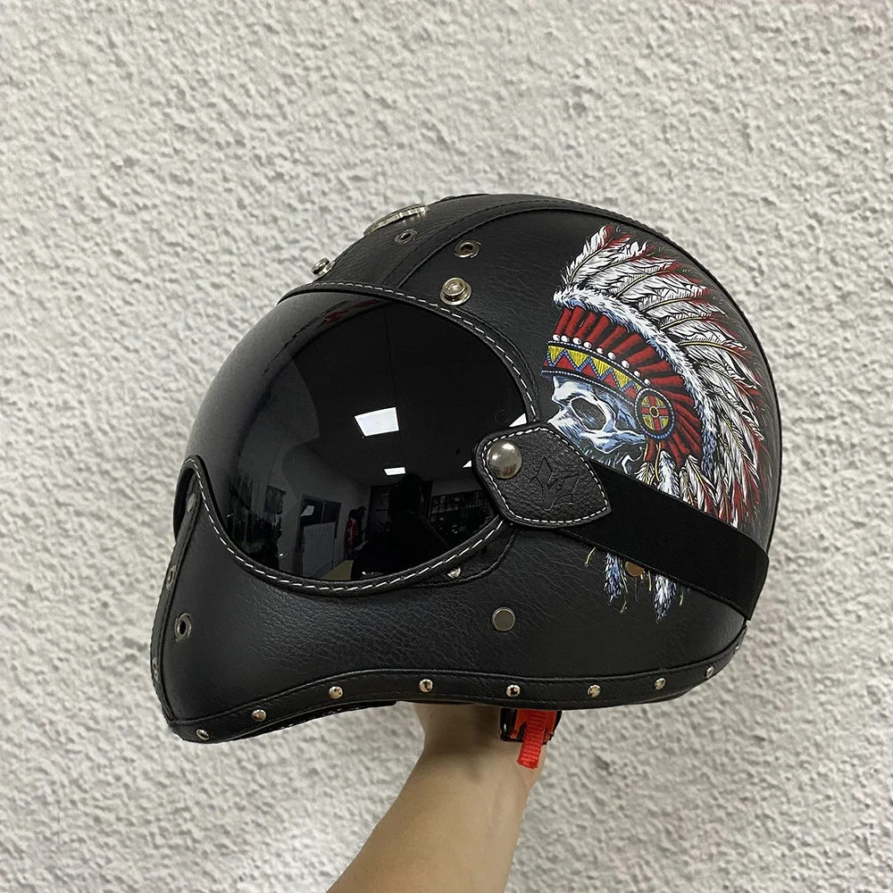 نظارات نارية عتيقة مع وجه مفتوح ، خوذات مفتوحة للوجه ، واقي فقاعات ، واقي أمامي مضاد للآشعة الفوئية ، ركوب دراجة نارية ، عدسة ملونة