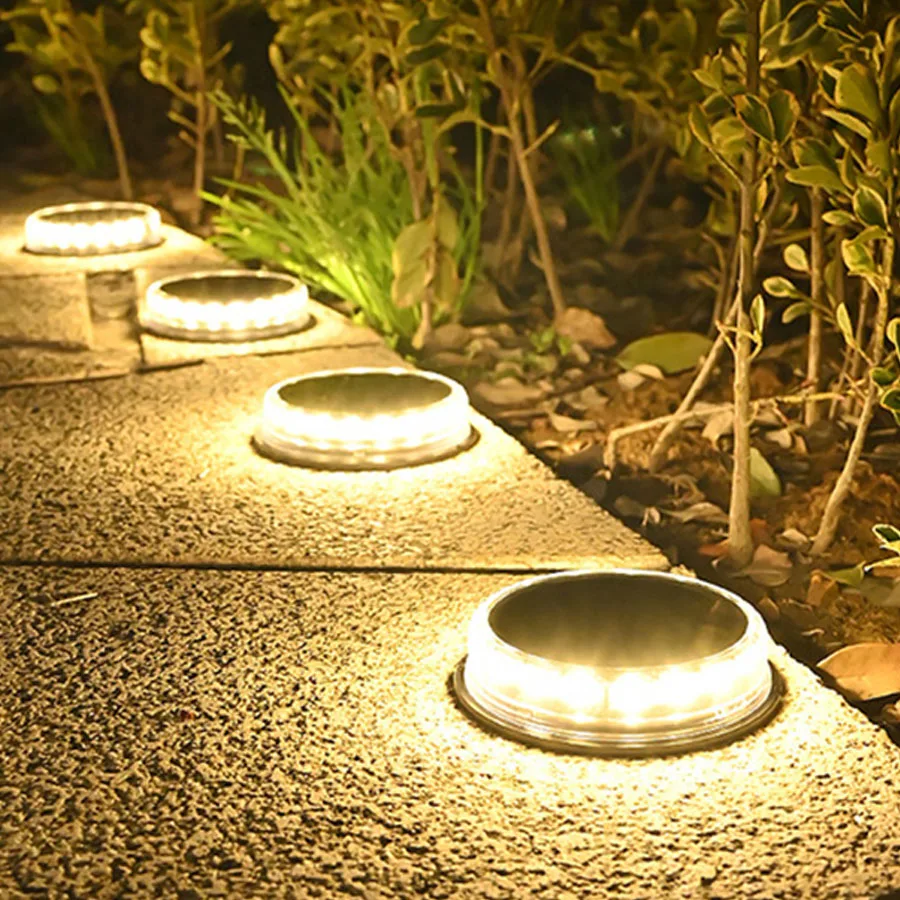 Solar Driveway Lights Outdoor 17LED Solar Dock Deck Light Wireless Waterproof Solar Warning Step Lights for Garden Patio Decor