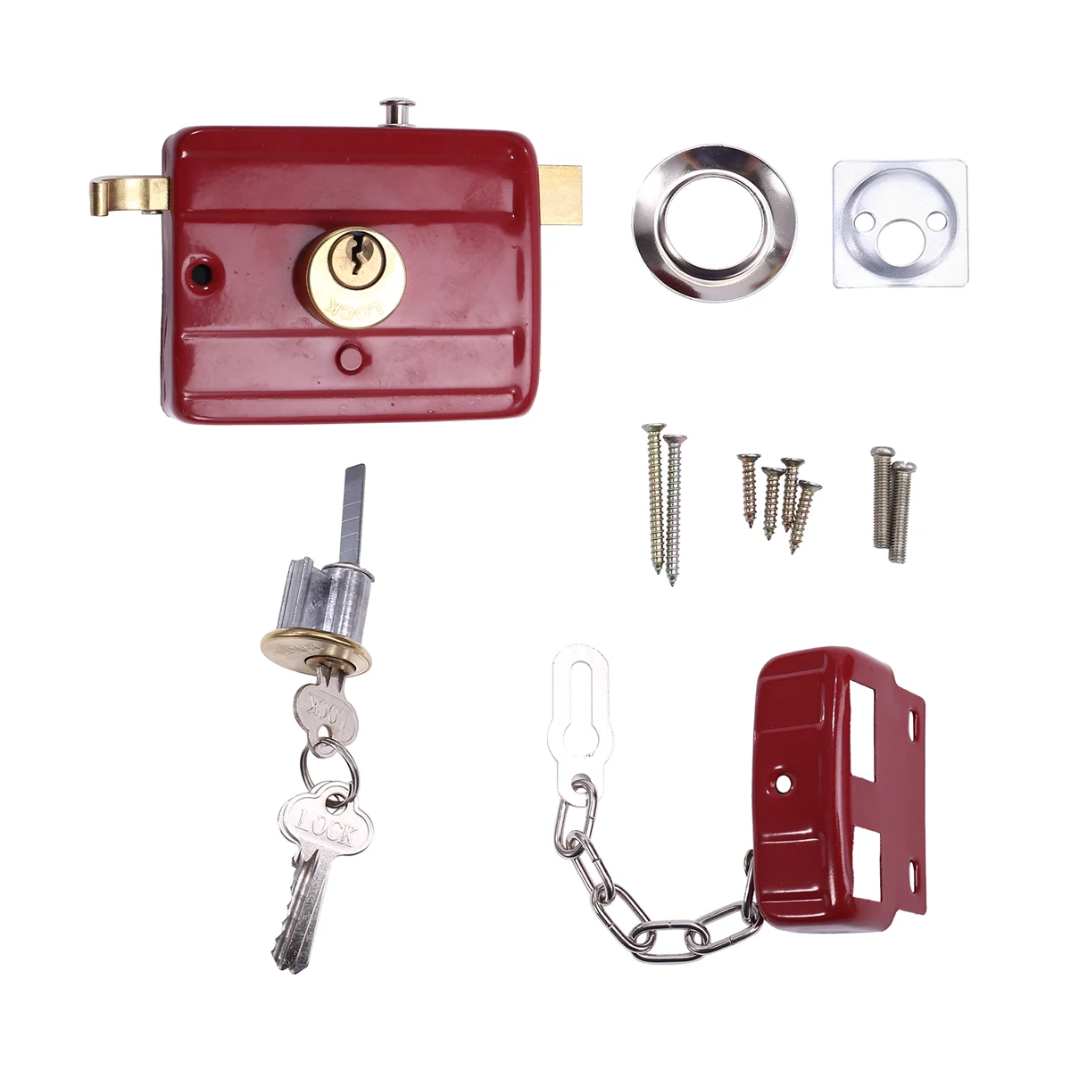 Cast Iron Anti-Theft Lock Exterior Door Multiple Insurance Security Household Indoor Dormitory with Key Wooden Door Lock