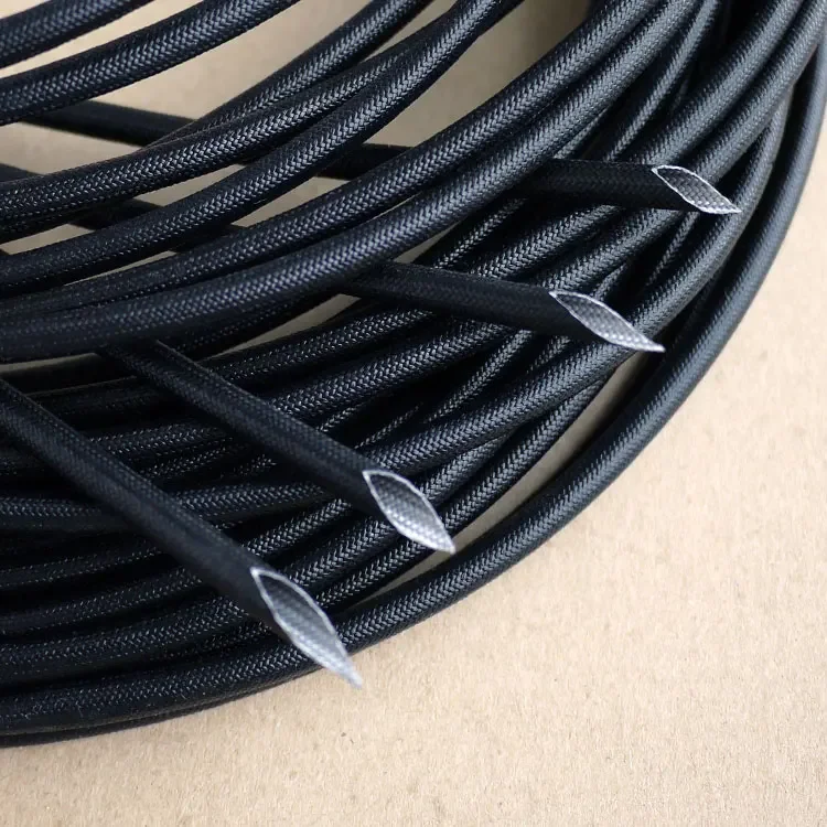 ID-tubo de fibra de vidrio de 1 ~ 25mm, funda de alambre trenzado de Resina de silicona, resistente a las llamas, aislante de Cable, tubo de