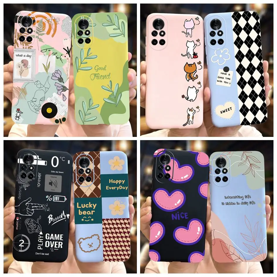 For Huawei Nova 8 Pro Case Nova 8i Cover Cute Cartoon Painted Soft TPU Back Phone Cover For Huawei Nova8i 8 i Nova8Pro SE Fundas