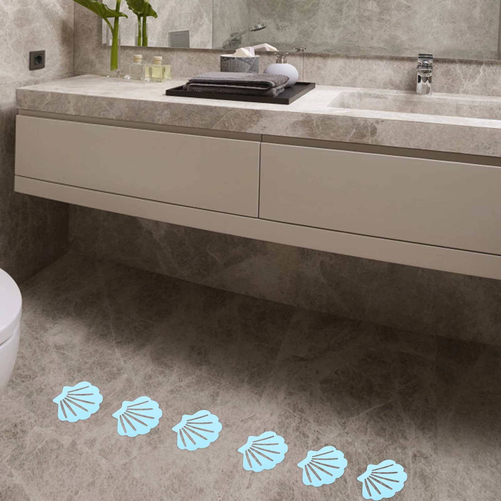 

12Pcs Waterproof Anti Slip Shower Stickers Shell Patterned Bathtub Decals Non Skid Safety Strips for Bathroom Pool Stairs