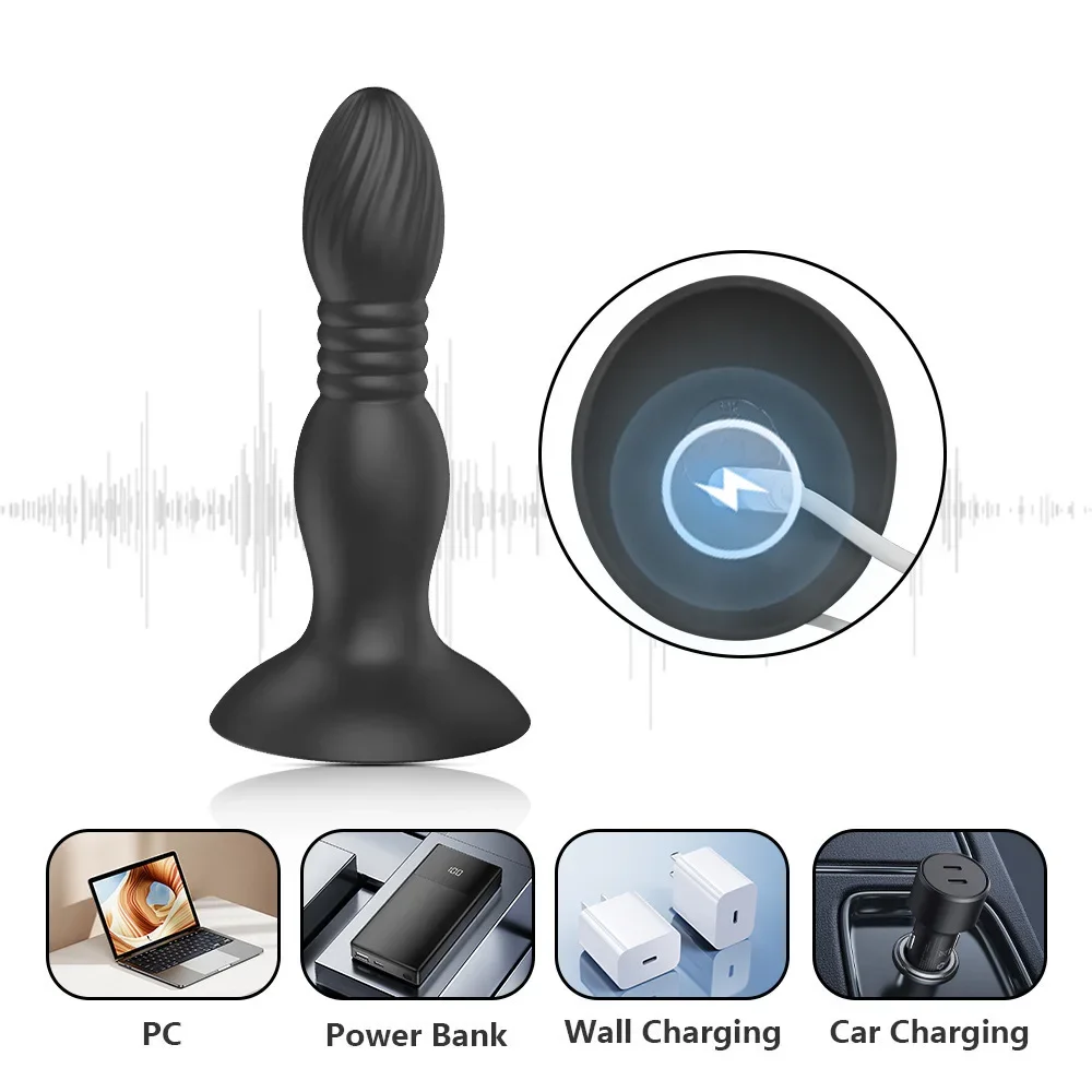 Thrusting بعقب المكونات الشرج هزاز بلوتوث APP التحكم عن بعد تهتز المكونات الشرج مثير ذكر جهاز تدليك للبروستاتا الجنس لعب للرجل