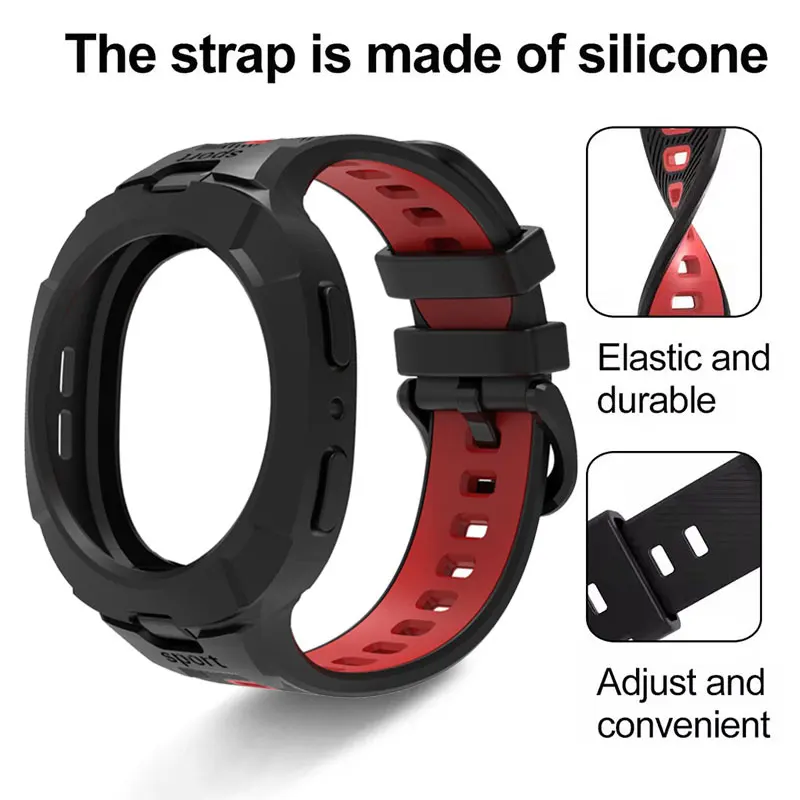 Case+Strap For Samsung Galaxy Watch 8 44 40mm Strap Silicone Breathable Strap Replacement Band For Samsung Watch 8 Classic 46mm
