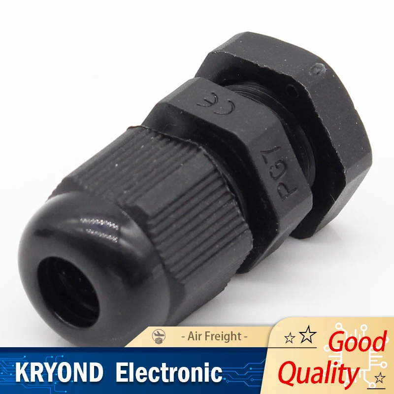 Giunti pressacavi impermeabili in plastica nera PG7 da 10 pezzi