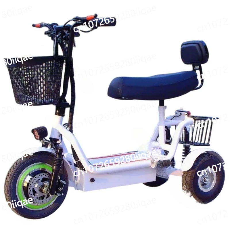 Small Electric Tricycle Mobility Scooter for Adult Elderly 350W 48V 20AH 60KM Foldable Electric Scooter with Big Seat/Backrest