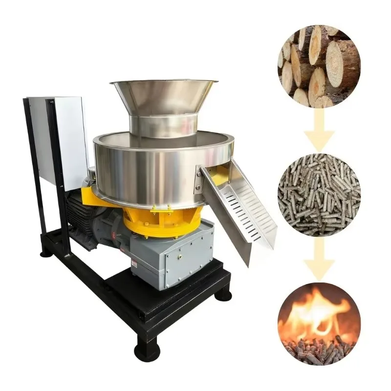 Ring Die Biomass Wood Pellet Machine 600-1000kg/h 6-12mm Pellet Diameter for Wood Chips Rice Husks Straw Corn Cobs Stalks