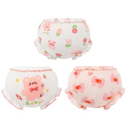 3 Piece/Lot 100%Cotton Baby Panties Kids Girl Infant Newborn Fashion Wear Outside Shorts Bow Underpants For Children Soft Briefs