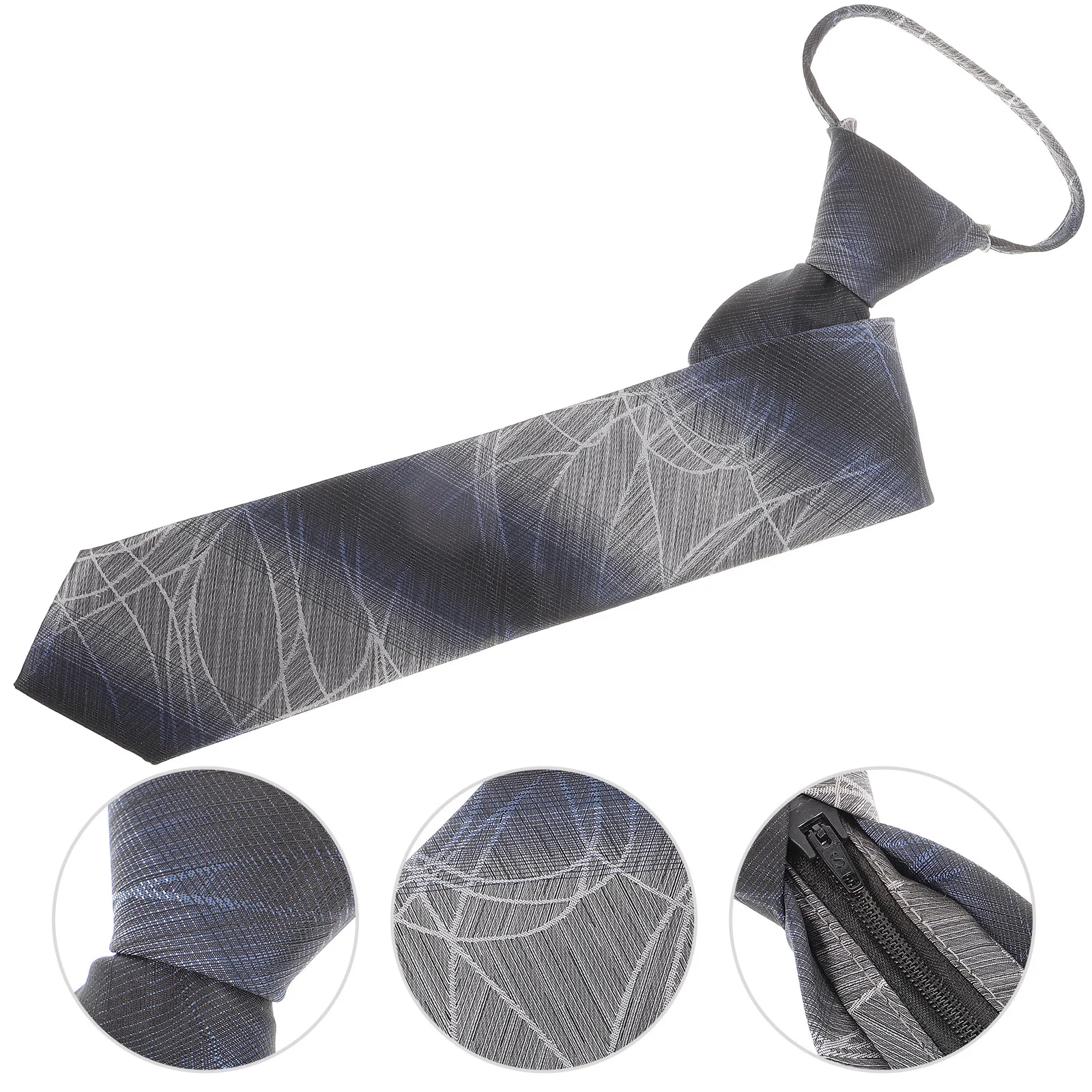 

Pretied Zipper Tie Men Formal Business Work Elegant Necktie Soft Comfortable Wrinkle Resistant Easy Wear Unique Design