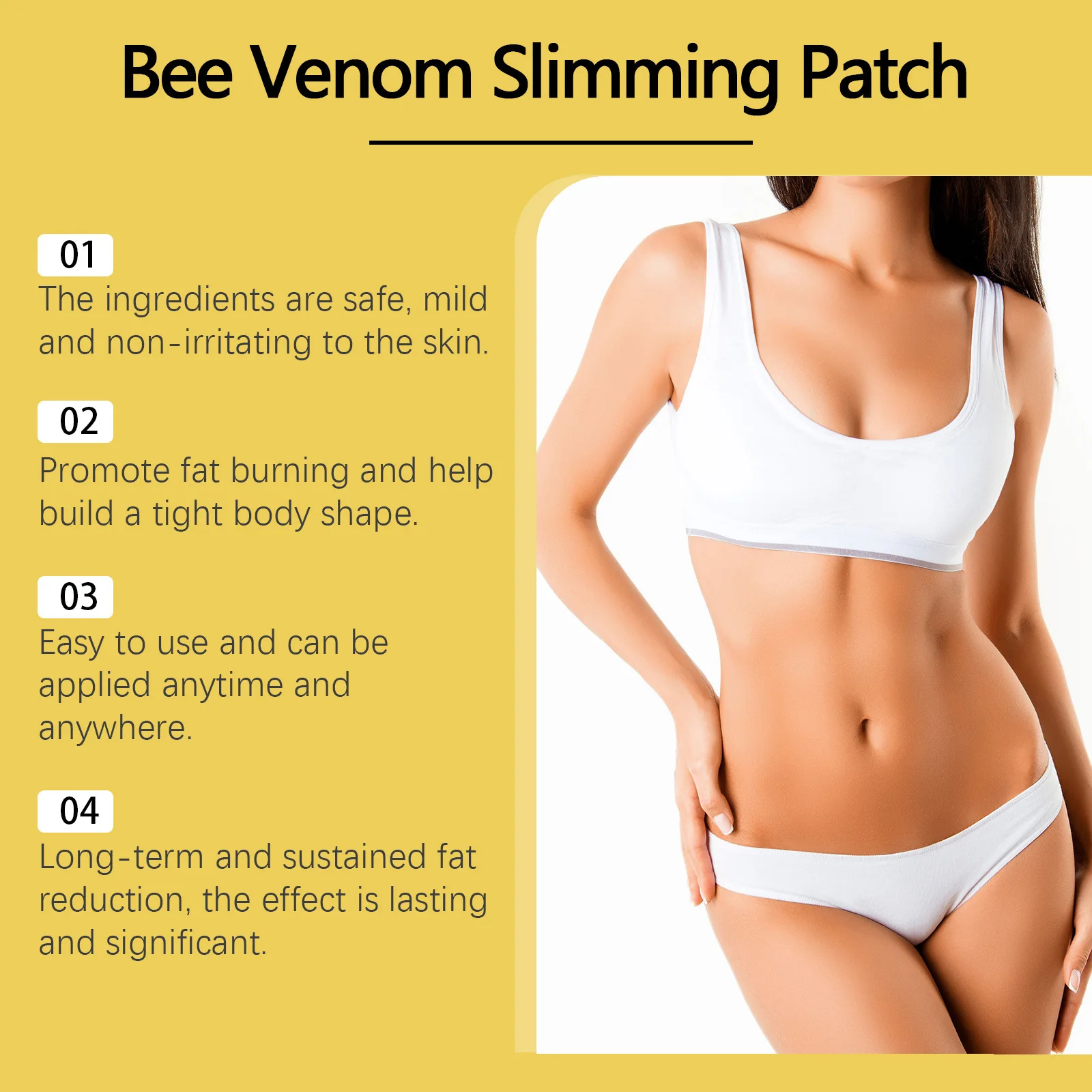 Bee Venom Body Shaping Patch Improving Firming Weight Loss Repairing Elastic Fat Burning Keep Tightening Belly Sculpting Patches