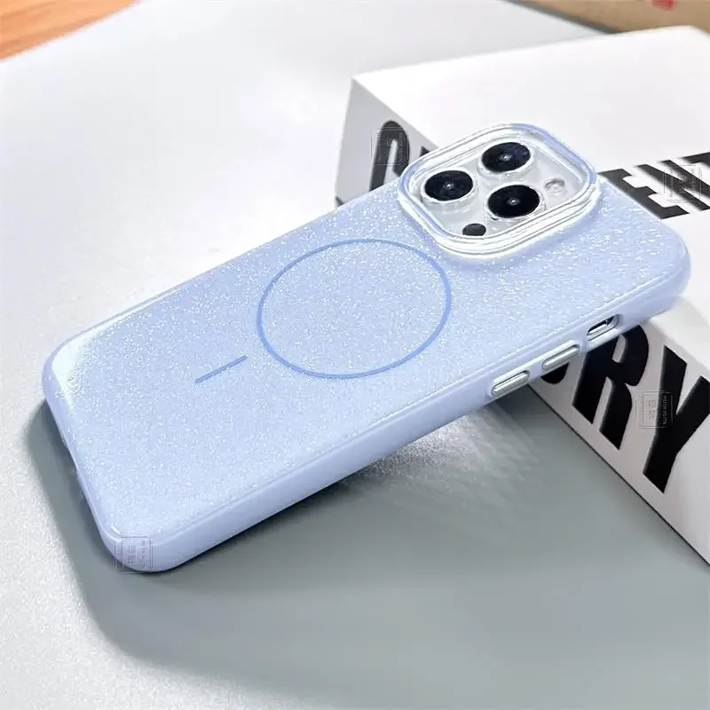 별처럼 반짝이는 광택 케이스 (아이폰 17 에어 16e 16 15 14 13 12 11 Pro Max Plus 마그네틱 무선 맥세이프 커버) 여성용 인기 상품