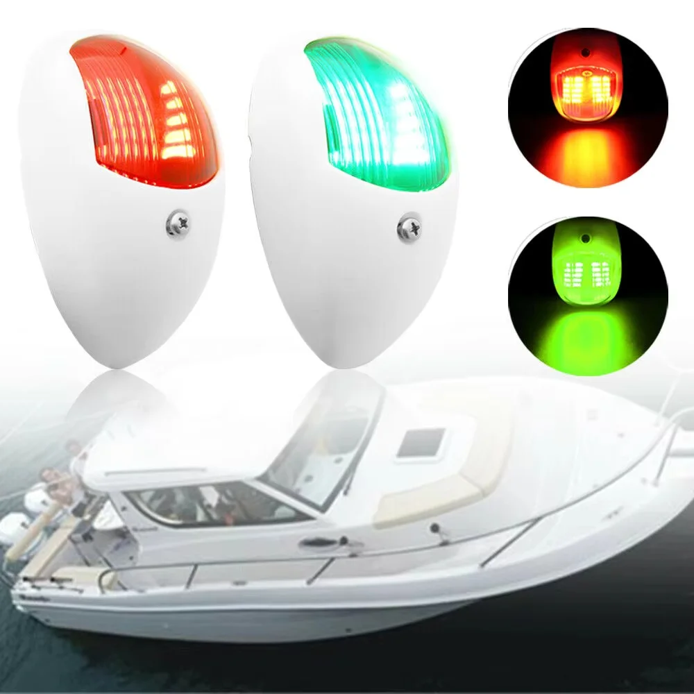 

ISURE MARINE Pair Boat NAVIGATION BOW LED LIGHT ,Vertical Mount Red and Green Marine Navigation Lights